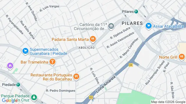 Mapa do bairro Abolição, Rio de Janeiro - RJ