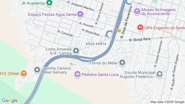 Mapa do bairro Água Santa, Rio de Janeiro - RJ