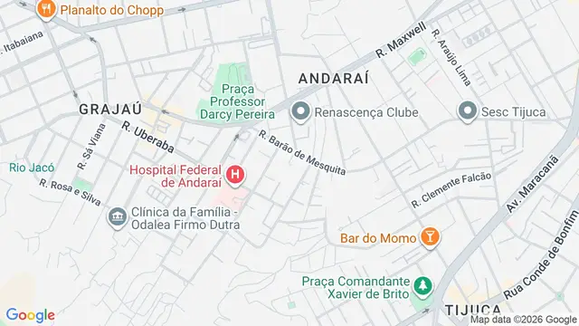 Mapa do bairro Andaraí, Rio de Janeiro - RJ
