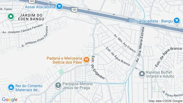 Mapa do bairro Bangu, Rio de Janeiro - RJ