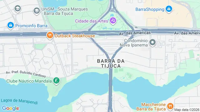 Mapa do bairro Barra da Tijuca, Rio de Janeiro - RJ