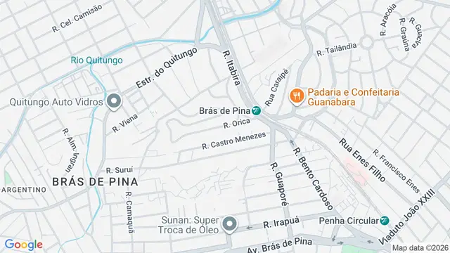 Mapa do bairro Braz de Pina, Rio de Janeiro - RJ