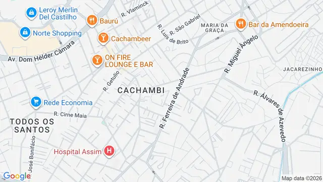 Mapa do bairro Cachambi, Rio de Janeiro - RJ