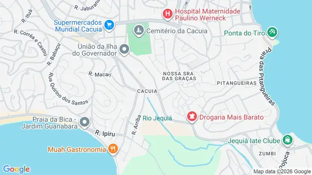 Mapa do bairro Cacuia, Rio de Janeiro - RJ