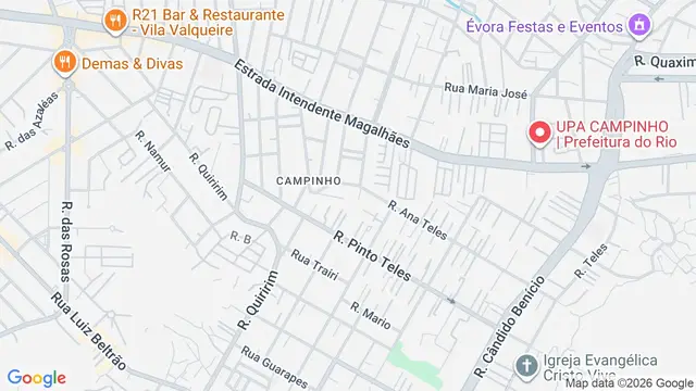 Mapa do bairro Campinho, Rio de Janeiro - RJ