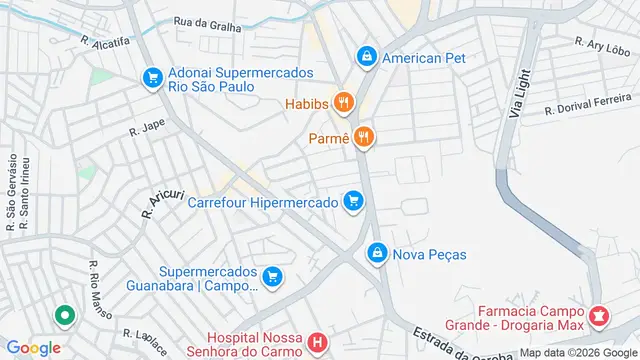 Mapa do bairro Campo Grande, Rio de Janeiro - RJ