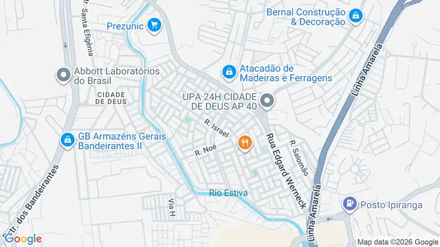 Mapa do bairro Cidade de Deus, Rio de Janeiro - RJ