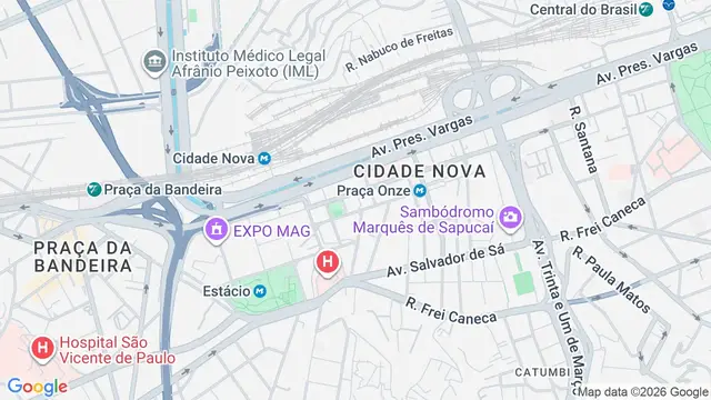 Mapa do bairro Cidade Nova, Rio de Janeiro - RJ