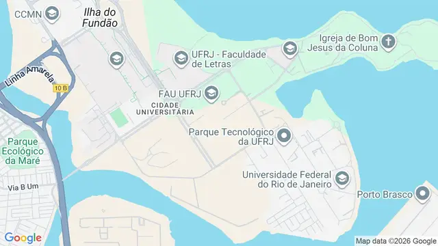 Mapa do bairro Cidade Universitária, Rio de Janeiro - RJ