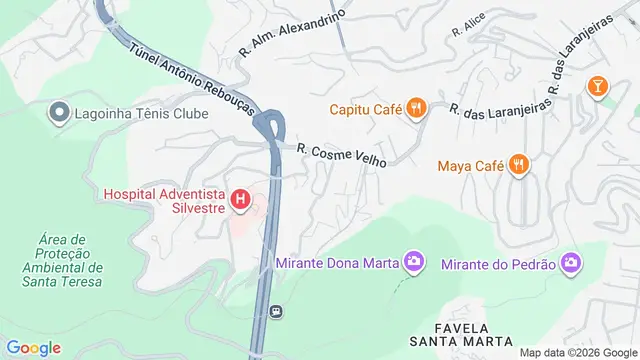 Mapa do bairro Cosme Velho, Rio de Janeiro - RJ