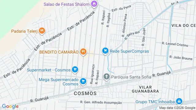 Mapa do bairro Cosmos, Rio de Janeiro - RJ