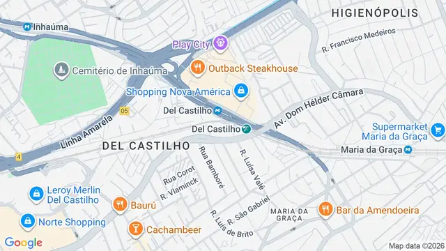 Mapa do bairro Del Castilho, Rio de Janeiro - RJ