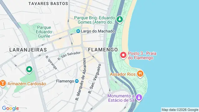 Mapa do bairro Flamengo, Rio de Janeiro - RJ