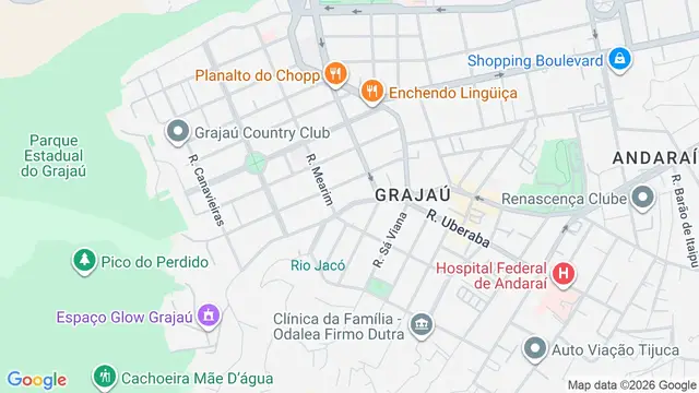 Mapa do bairro Grajaú, Rio de Janeiro - RJ