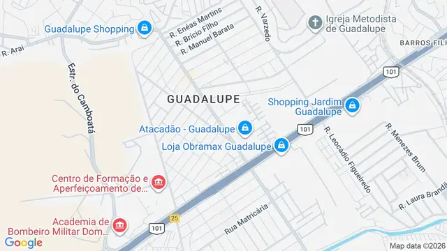 Mapa do bairro Guadalupe, Rio de Janeiro - RJ