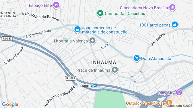 Mapa do bairro Inhaúma, Rio de Janeiro - RJ
