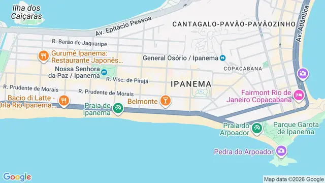 Mapa do bairro Ipanema, Rio de Janeiro - RJ