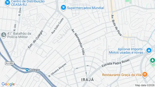 Mapa do bairro Irajá, Rio de Janeiro - RJ