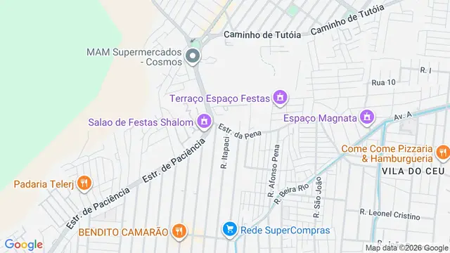 Mapa do bairro Itacolomi, Rio de Janeiro - RJ