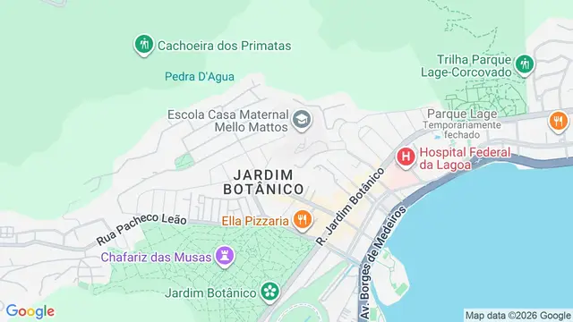 Mapa do bairro Jardim Botânico, Rio de Janeiro - RJ