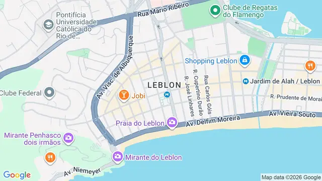 Mapa do bairro Leblon, Rio de Janeiro - RJ