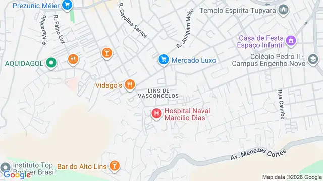 Mapa do bairro Lins de Vasconcelos, Rio de Janeiro - RJ