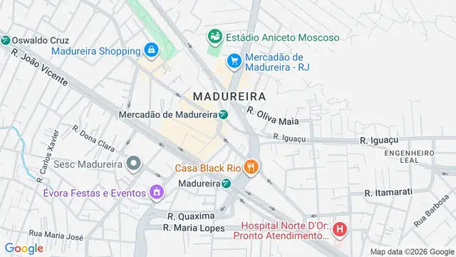 Mapa do bairro Madureira, Rio de Janeiro - RJ