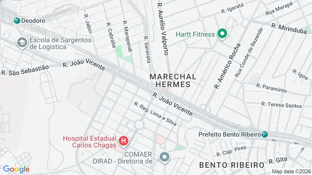 Mapa do bairro Marechal Hermes, Rio de Janeiro - RJ
