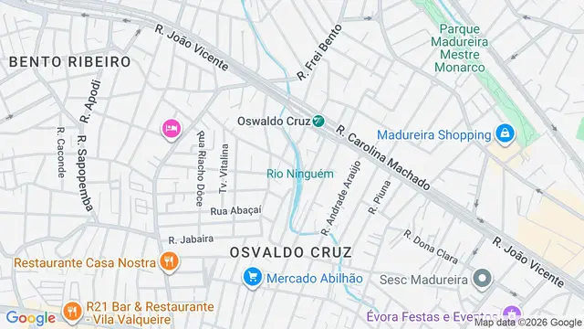 Mapa do bairro Oswaldo Cruz, Rio de Janeiro - RJ