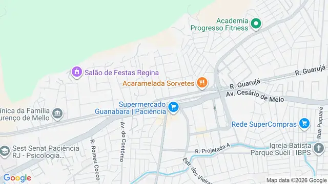 Mapa do bairro Paciência, Rio de Janeiro - RJ