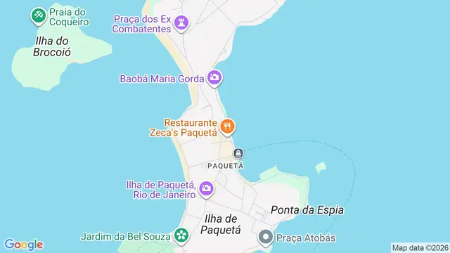 Mapa do bairro Paquetá, Rio de Janeiro - RJ