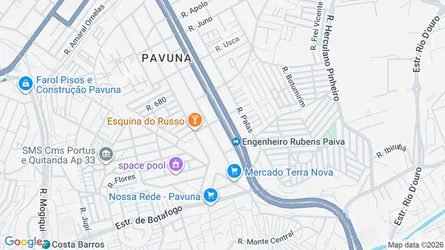 Mapa do bairro Pavuna, Rio de Janeiro - RJ