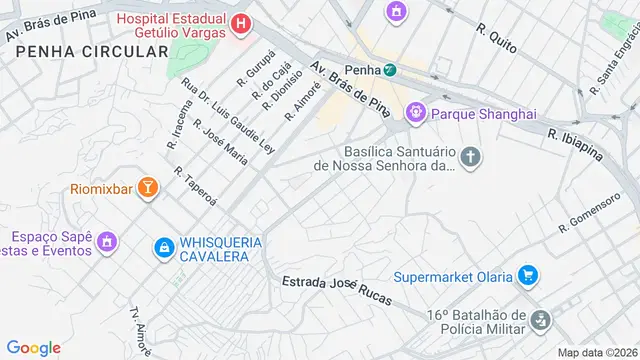 Mapa do bairro Penha, Rio de Janeiro - RJ