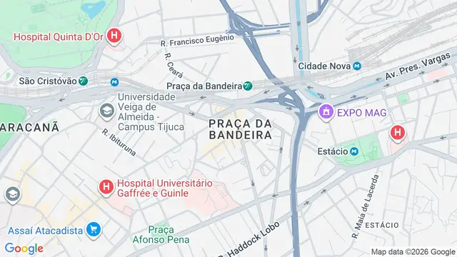Mapa do bairro Praça da Bandeira, Rio de Janeiro - RJ