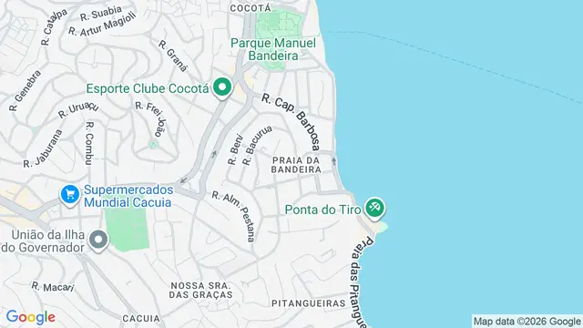 Mapa do bairro Praia da Bandeira, Rio de Janeiro - RJ