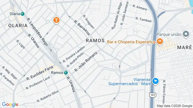 Mapa do bairro Ramos, Rio de Janeiro - RJ