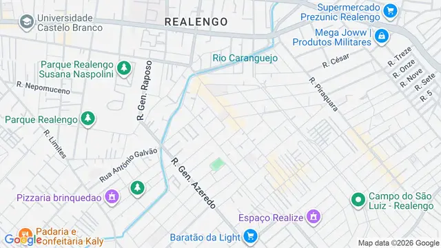 Mapa do bairro Realengo, Rio de Janeiro - RJ