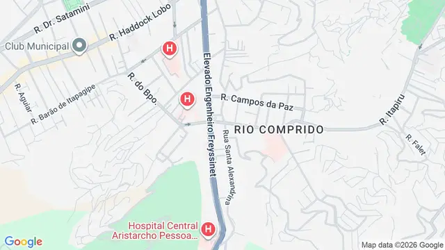Mapa do bairro Rio Comprido, Rio de Janeiro - RJ