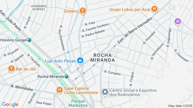 Mapa do bairro Rocha Miranda, Rio de Janeiro - RJ
