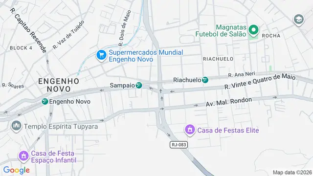 Mapa do bairro Sampaio, Rio de Janeiro - RJ