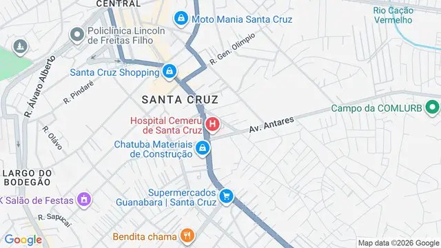 Mapa do bairro Santa Cruz, Rio de Janeiro - RJ