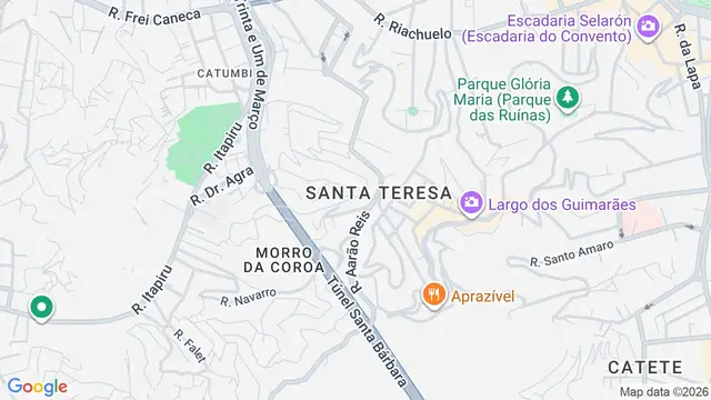 Mapa do bairro Santa Teresa, Rio de Janeiro - RJ