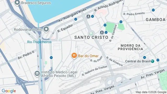 Mapa do bairro Santo Cristo, Rio de Janeiro - RJ
