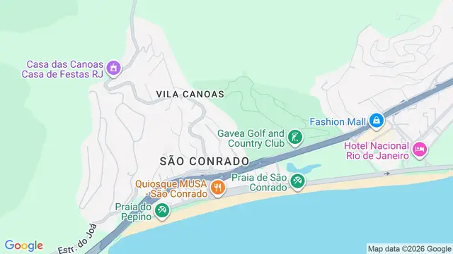 Mapa do bairro São Conrado, Rio de Janeiro - RJ