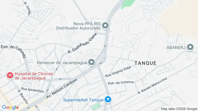 Mapa do bairro Tanque, Rio de Janeiro - RJ
