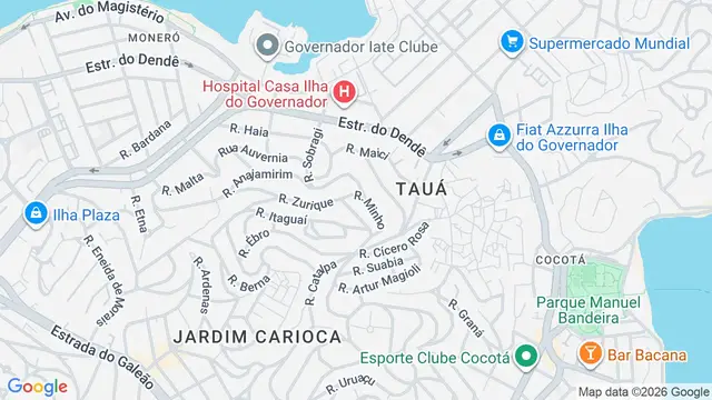 Mapa do bairro Tauá, Rio de Janeiro - RJ
