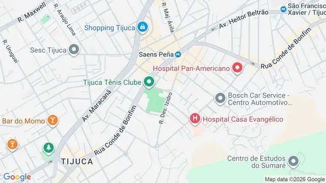 Mapa do bairro Tijuca, Rio de Janeiro - RJ