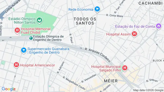 Mapa do bairro Todos os Santos, Rio de Janeiro - RJ