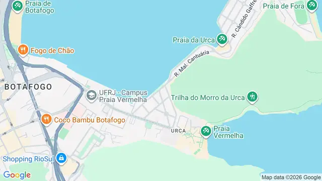 Mapa do bairro Urca, Rio de Janeiro - RJ
