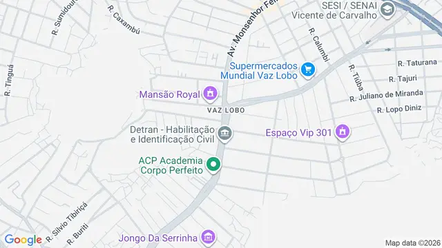 Mapa do bairro Vaz Lobo, Rio de Janeiro - RJ